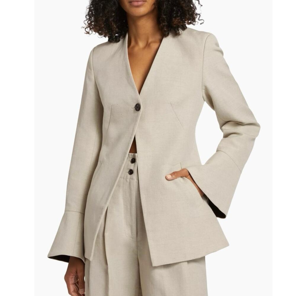 Co Peplum Cuff Jacket flared sleeves and single-button closure sz XS